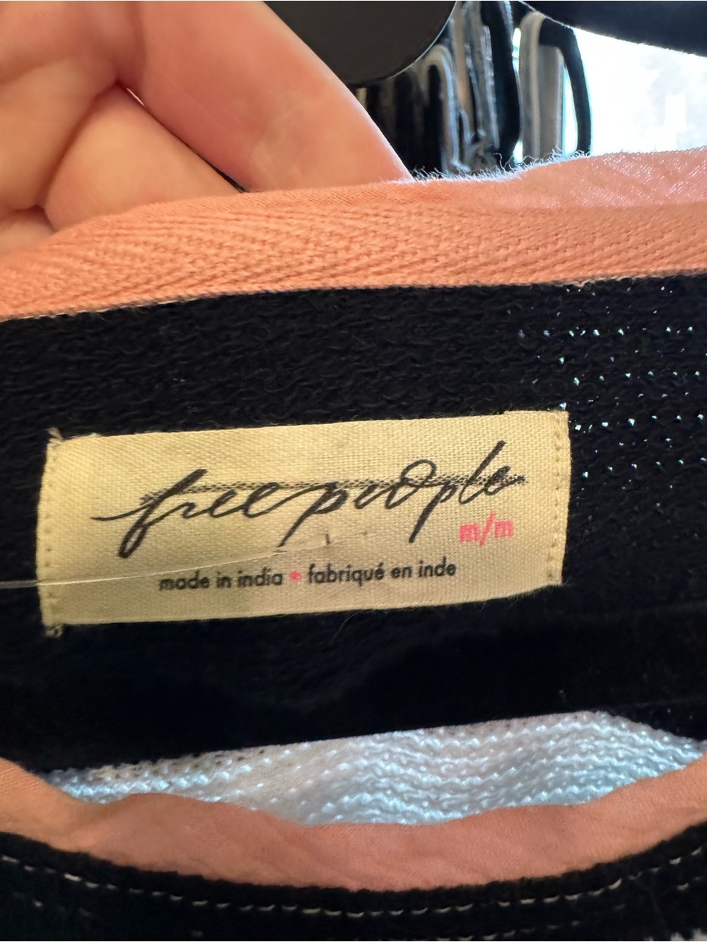 NWOT Free People Walcott Sweatshirt - black and white combo - Medium - Picture 8 of 8